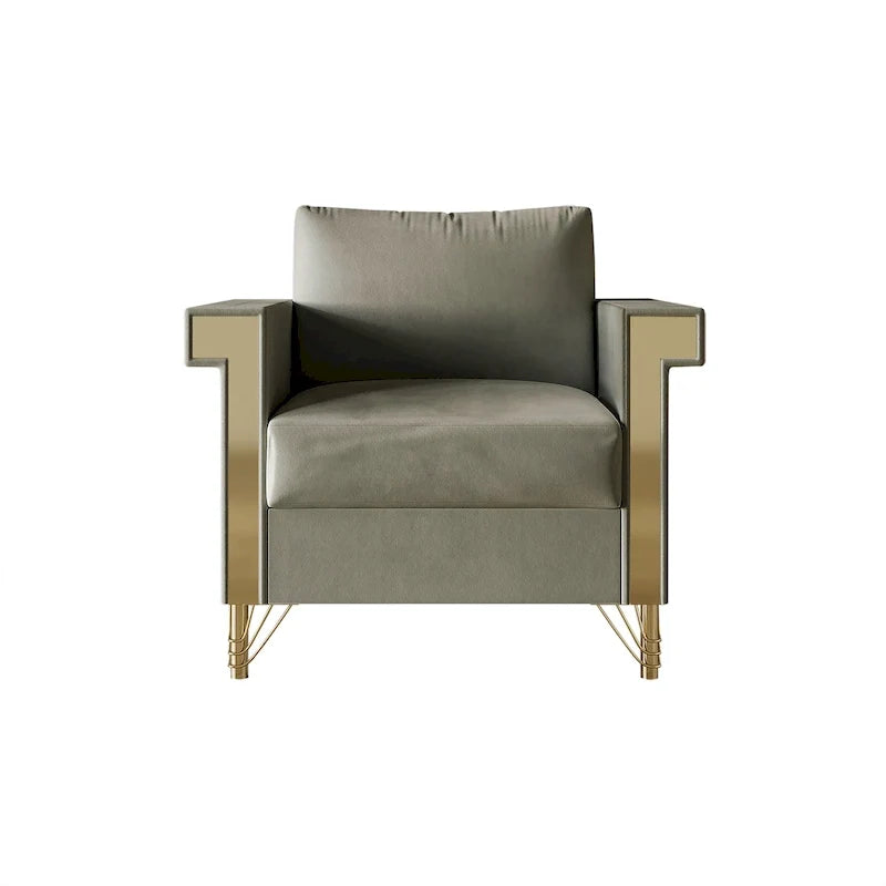Fauteuil rembourré en velours luxueux CraftPorch