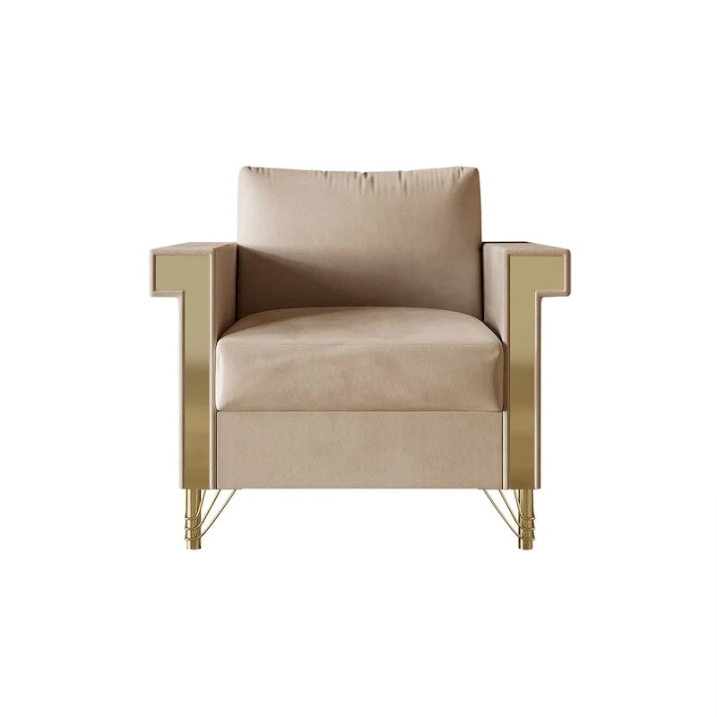 Fauteuil rembourré en velours luxueux CraftPorch