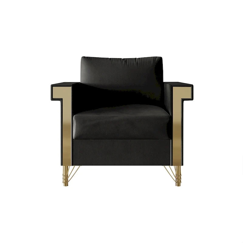 Fauteuil rembourré en velours luxueux CraftPorch