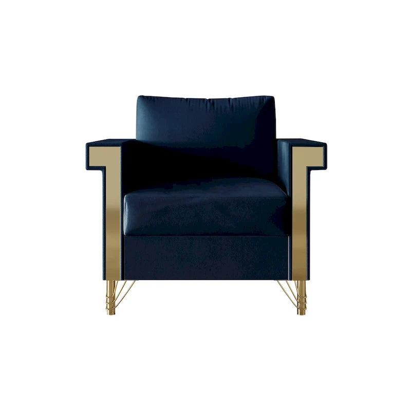 Fauteuil rembourré en velours luxueux CraftPorch