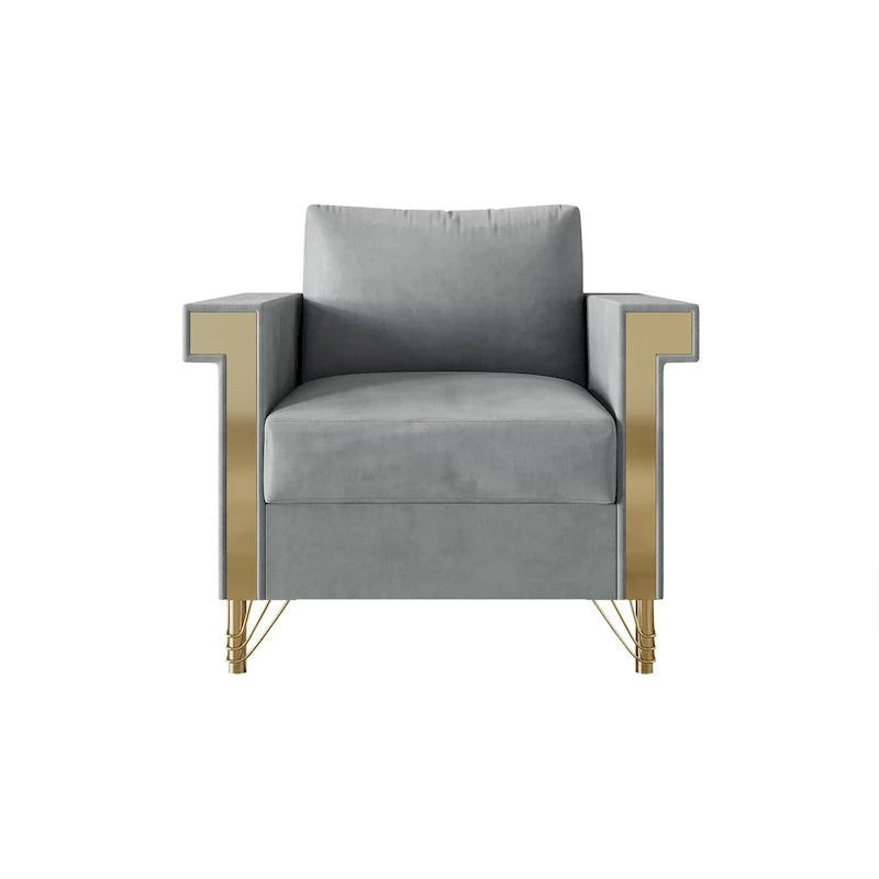 Fauteuil rembourré en velours luxueux CraftPorch