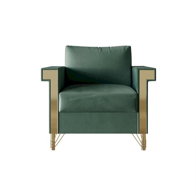 Fauteuil rembourré en velours luxueux CraftPorch