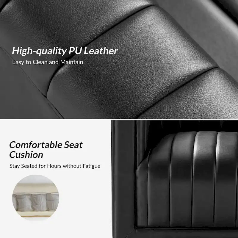 Esteban Modern Leather Upholstered Swivel Barrel Chair by HULALA HOME