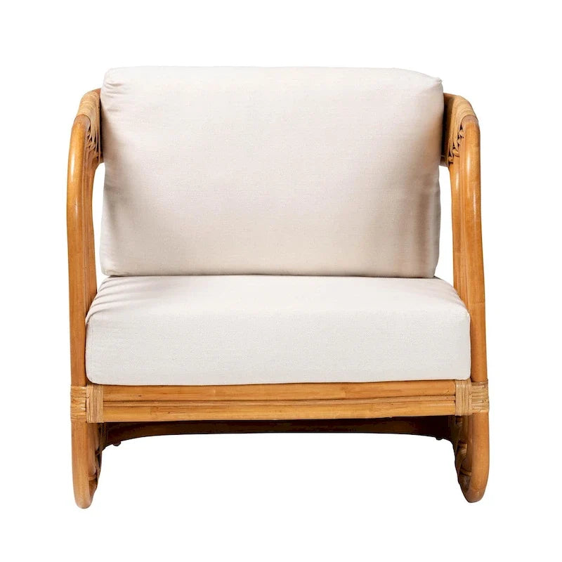 Corsa Modern Bohemian Natural Rattan Arm Chair