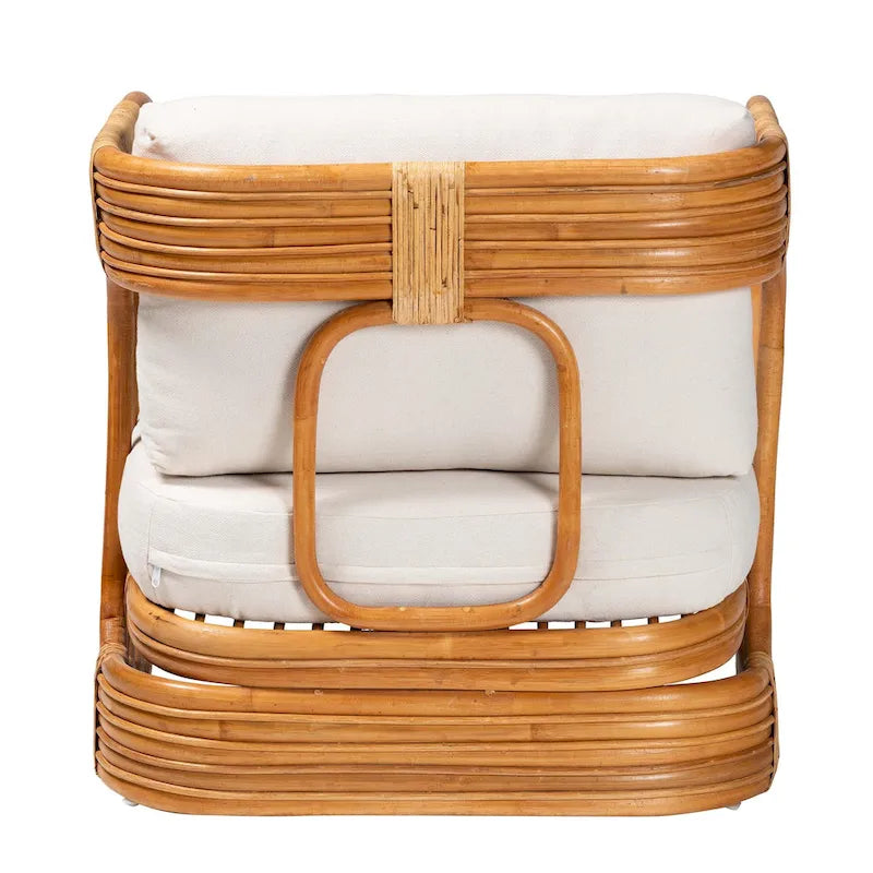 Corsa Modern Bohemian Natural Rattan Arm Chair