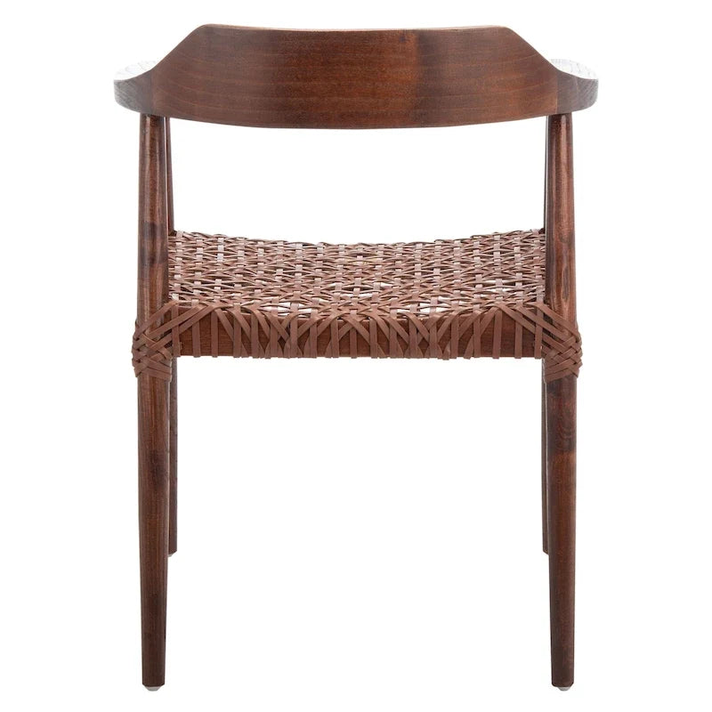 Munro Wanda Woven Leather & Solid Wood Accent Chair (Fully Assembled) - 22 W x 20.5 L x 28.5 H - 22Wx21Dx29H
