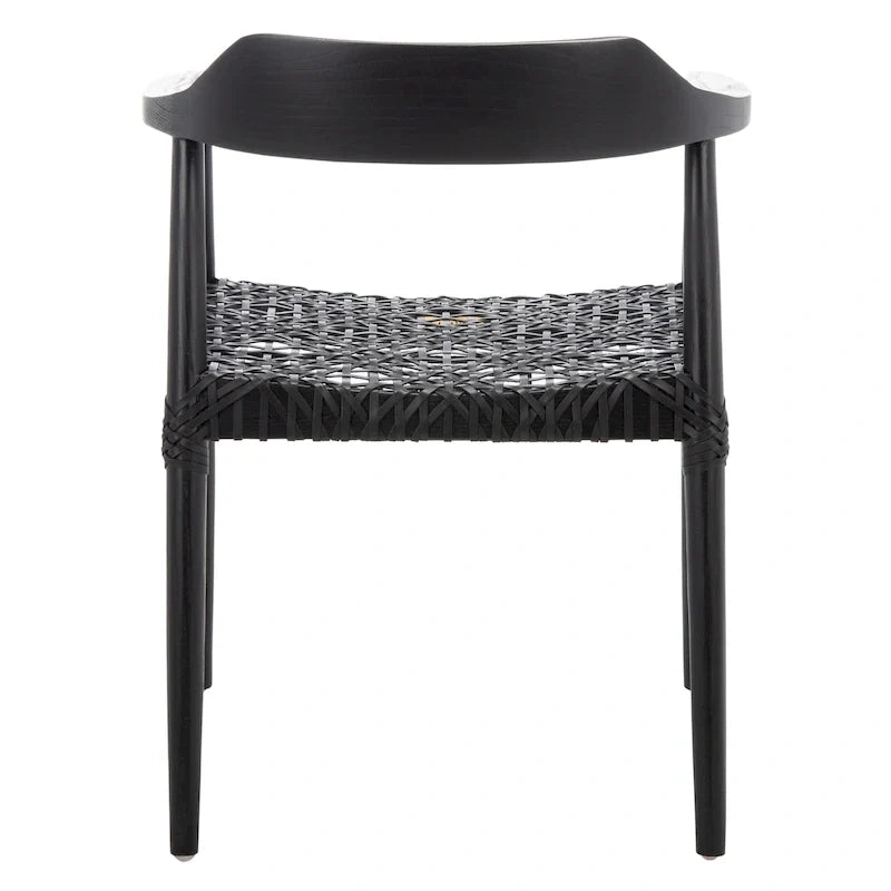 Munro Wanda Woven Leather & Solid Wood Accent Chair (Fully Assembled) - 22 W x 20.5 L x 28.5 H - 22Wx21Dx29H