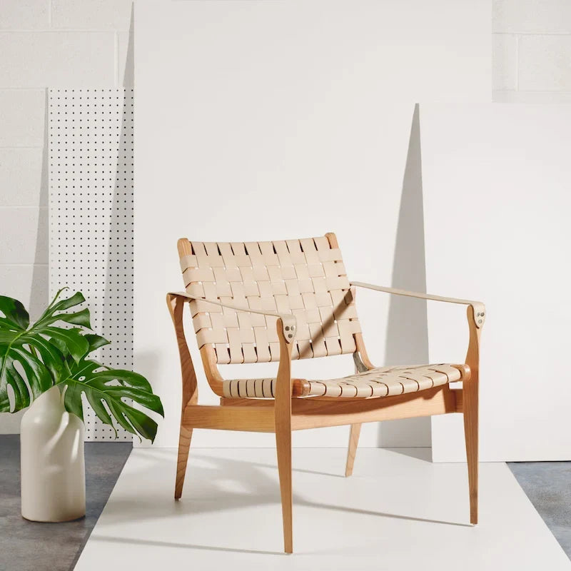 SAFAVIEH Couture Zenica Leather Safari Chair - 24.5 W x 30 L x 30 H - 25W x 30D x 30H