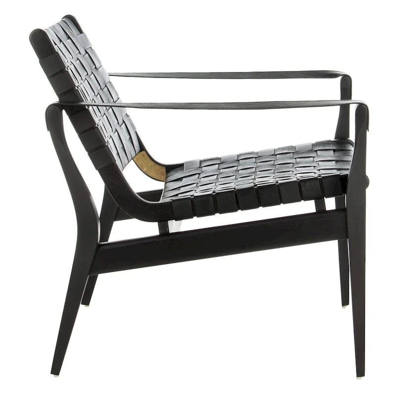 SAFAVIEH Couture Zenica Leather Safari Chair - 24.5 W x 30 L x 30 H - 25W x 30D x 30H