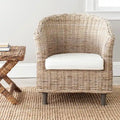 Fauteuil tonneau SAFAVIEH Charla en rotin avec coussin – 29,1 x 27,2 x 32,7 – 29 la. x 27 prof. x 33 h.