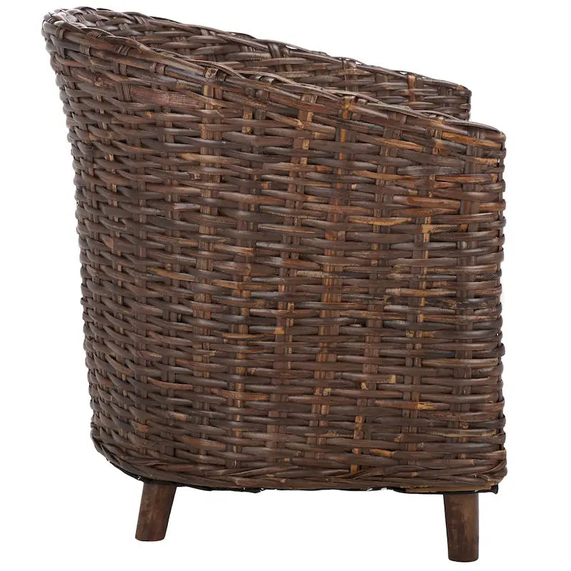 Fauteuil tonneau SAFAVIEH Charla en rotin avec coussin – 29,1 x 27,2 x 32,7 – 29 la. x 27 prof. x 33 h.