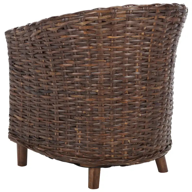 Fauteuil tonneau SAFAVIEH Charla en rotin avec coussin – 29,1 x 27,2 x 32,7 – 29 la. x 27 prof. x 33 h.