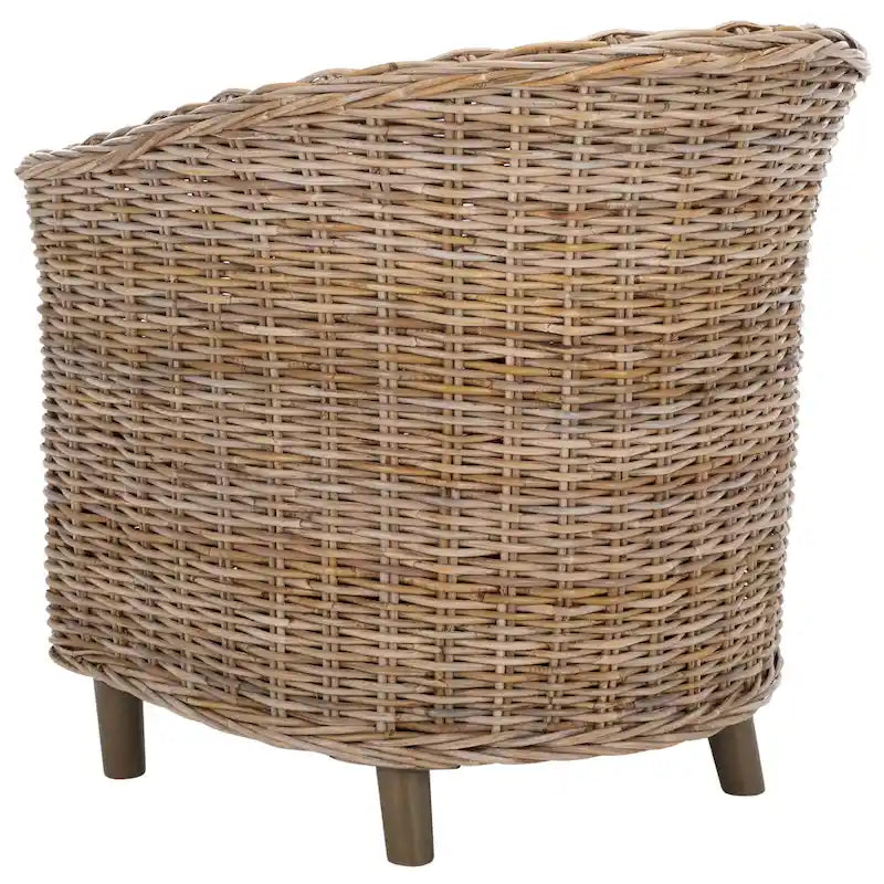 Fauteuil tonneau SAFAVIEH Charla en rotin avec coussin – 29,1 x 27,2 x 32,7 – 29 la. x 27 prof. x 33 h.