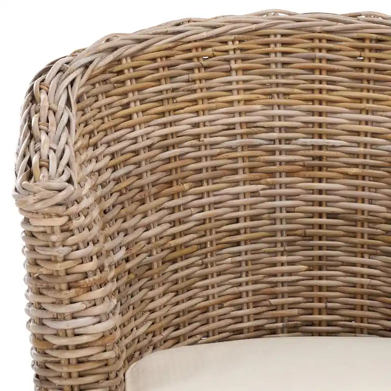Fauteuil tonneau SAFAVIEH Charla en rotin avec coussin – 29,1 x 27,2 x 32,7 – 29 la. x 27 prof. x 33 h.
