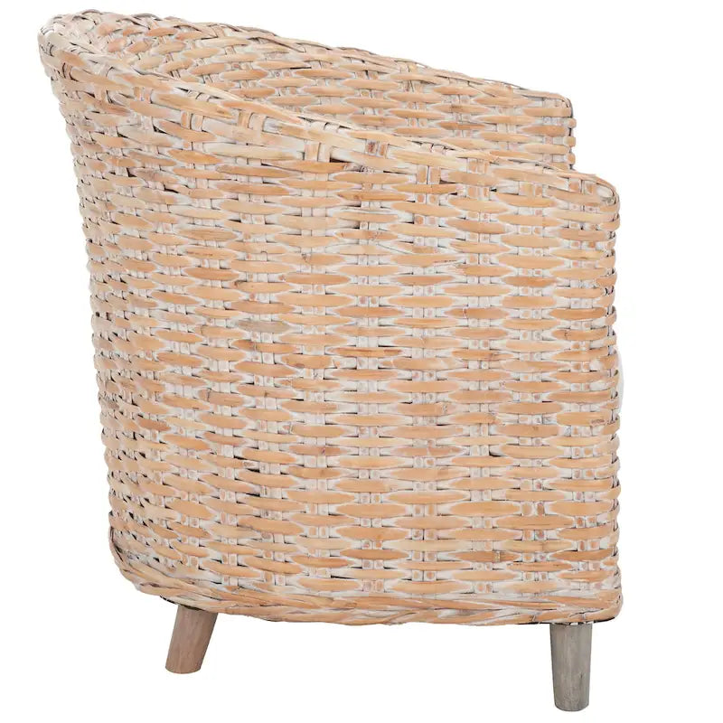 Fauteuil tonneau SAFAVIEH Charla en rotin avec coussin – 29,1 x 27,2 x 32,7 – 29 la. x 27 prof. x 33 h.