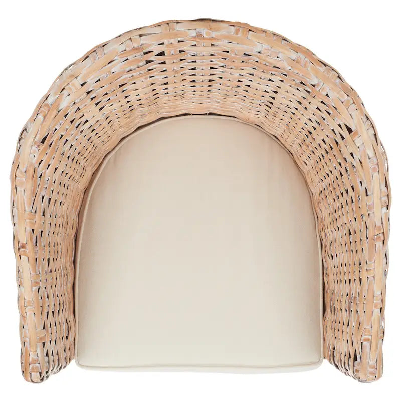 Fauteuil tonneau SAFAVIEH Charla en rotin avec coussin – 29,1 x 27,2 x 32,7 – 29 la. x 27 prof. x 33 h.