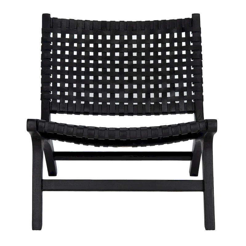 SAFAVIEH Theodora Leather Woven Accent Chair - 25.2 W x 31.5 L x 26.8 H - 25Wx31Dx27H