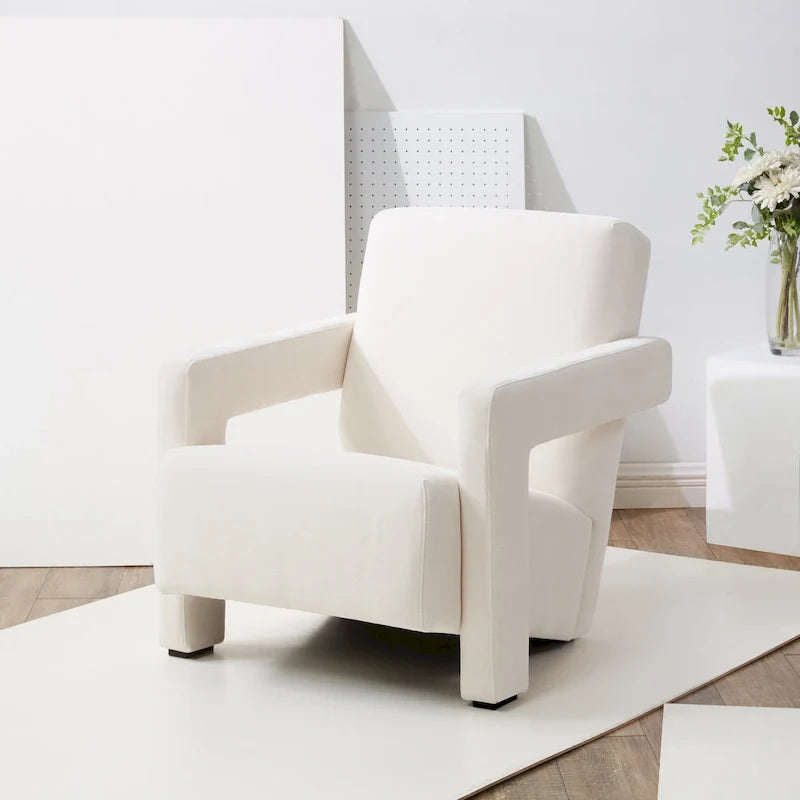 SAFAVIEH Couture Joffrette Modern Velvet Accent Chair - 27 In. W x 35 In. D x 30 In. H - 27Wx35Dx30H