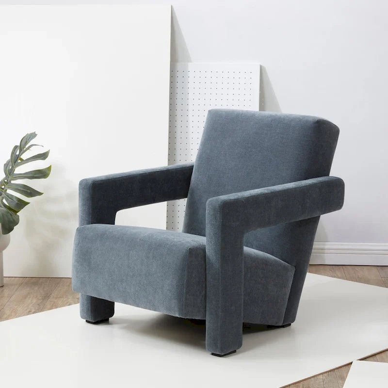 SAFAVIEH Couture Joffrette Modern Velvet Accent Chair - 27 In. W x 35 In. D x 30 In. H - 27Wx35Dx30H