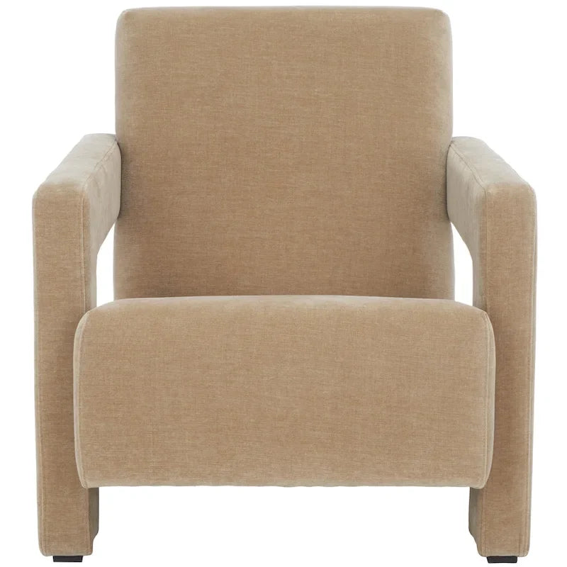 SAFAVIEH Couture Joffrette Modern Velvet Accent Chair - 27 In. W x 35 In. D x 30 In. H - 27Wx35Dx30H