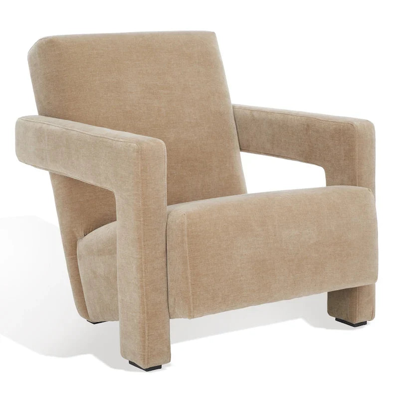 SAFAVIEH Couture Joffrette Modern Velvet Accent Chair - 27 In. W x 35 In. D x 30 In. H - 27Wx35Dx30H
