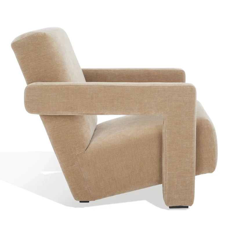 SAFAVIEH Couture Joffrette Modern Velvet Accent Chair - 27 In. W x 35 In. D x 30 In. H - 27Wx35Dx30H