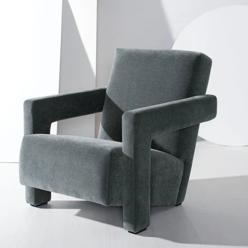 SAFAVIEH Couture Joffrette Modern Velvet Accent Chair - 27 In. W x 35 In. D x 30 In. H - 27Wx35Dx30H