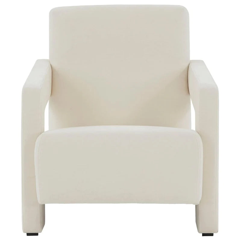 SAFAVIEH Couture Joffrette Modern Velvet Accent Chair - 27 In. W x 35 In. D x 30 In. H - 27Wx35Dx30H