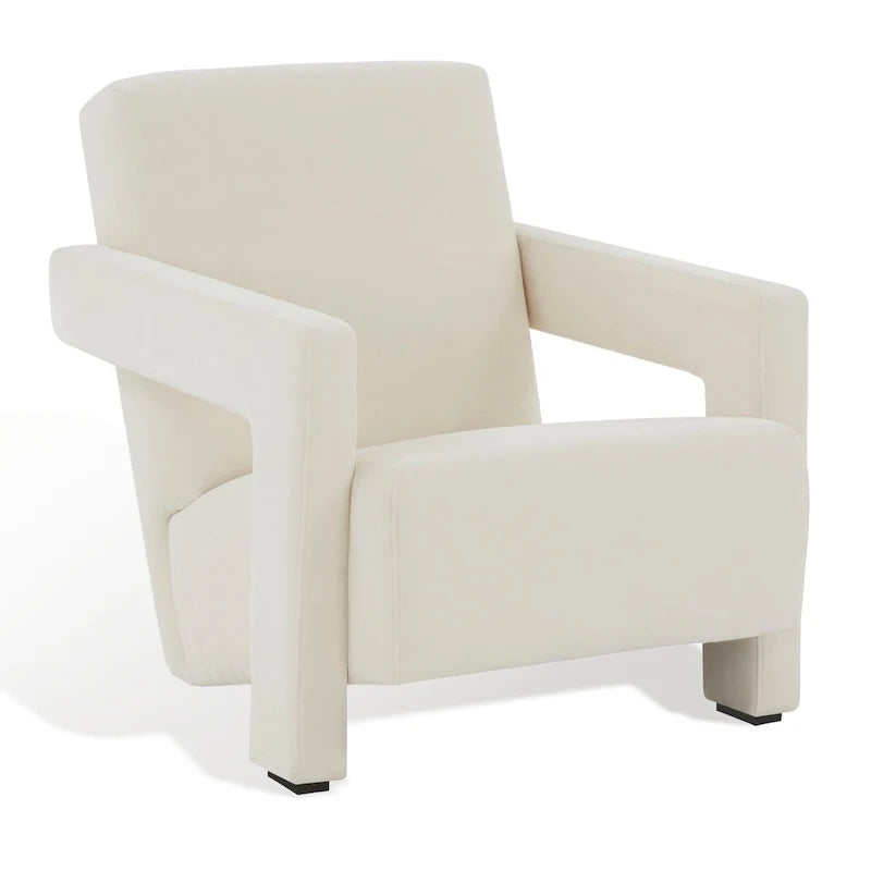 SAFAVIEH Couture Joffrette Modern Velvet Accent Chair - 27 In. W x 35 In. D x 30 In. H - 27Wx35Dx30H