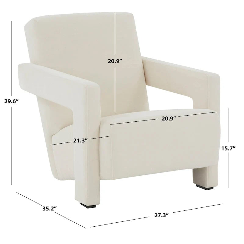 SAFAVIEH Couture Joffrette Modern Velvet Accent Chair - 27 In. W x 35 In. D x 30 In. H - 27Wx35Dx30H