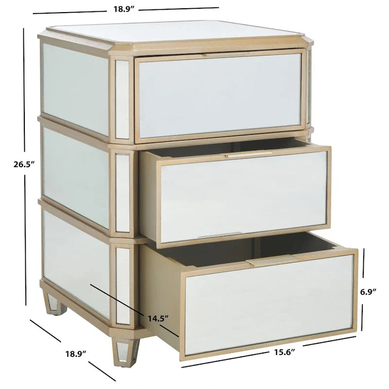 Comodino a specchio a 3 cassetti SAFAVIEH Miracle
