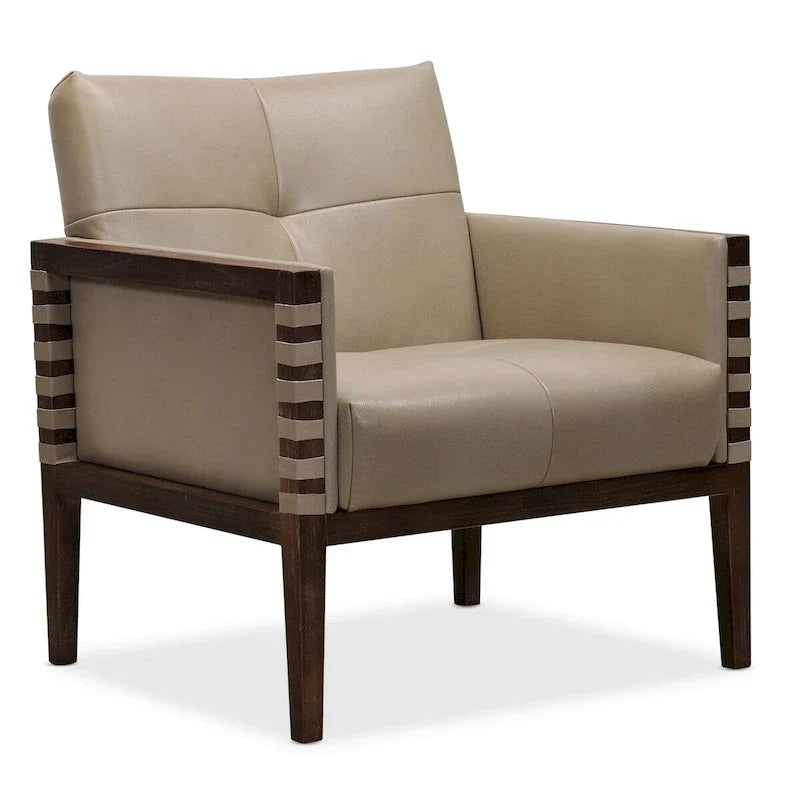 Hooker Furniture Carverdale 31 Wide Wood Framed Leather Upholstered