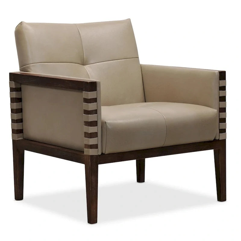 Hooker Furniture Carverdale 31 Wide Wood Framed Leather Upholstered