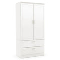 Armadio bianco guardaroba con 2 cassetti - 71,25 H x 35,5 L x 19,5 P