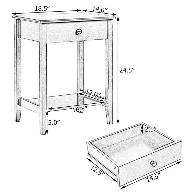 Comodino/Tavolino da salotto in legno con vano contenitore/espositore