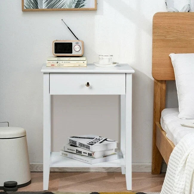 Comodino/Tavolino da salotto in legno con vano contenitore/espositore