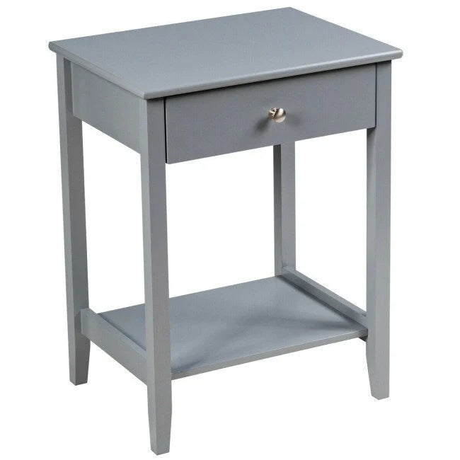 Comodino/Tavolino da salotto in legno con vano contenitore/espositore