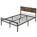 Letto a piattaforma Costway matrimoniale/queen con testiera e pediera rustiche