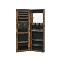 Armadio portagioie bianco in legno chiudibile a chiave con specchio - 14.8L x 3.8W x 42.5H