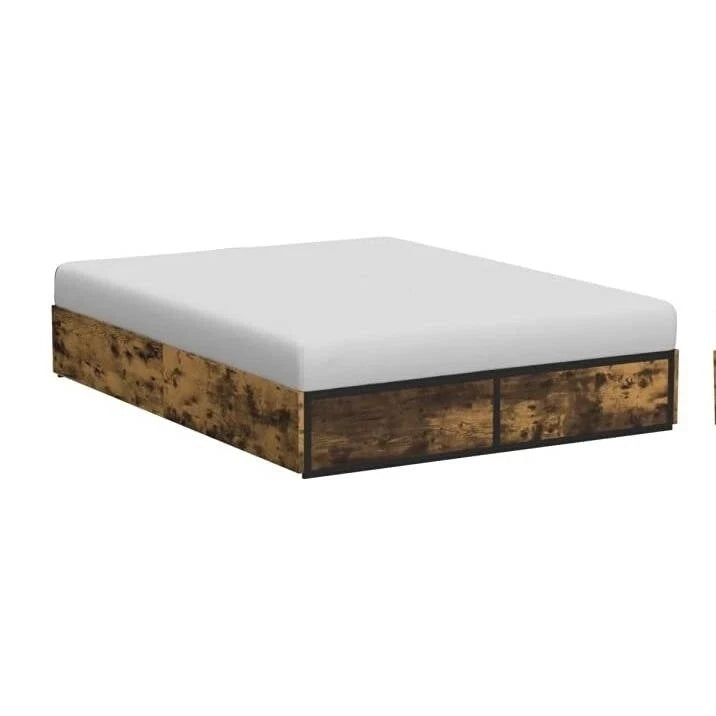 Struttura Letto a Piattaforma Queen in Metallo e Legno con 4 Cassetti Contenitore - Peso Massimo 360 kg
