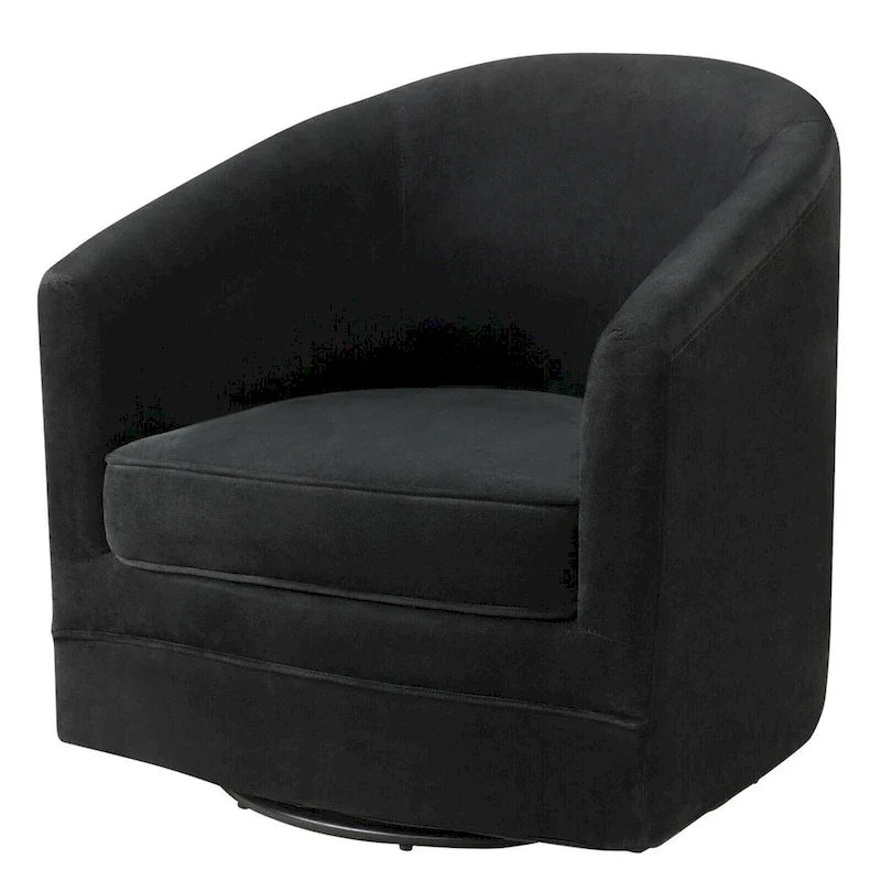 Fauteuil pivotant moderne avec base en métal - 30,5 x 31 x 28,5 (L x l x H)