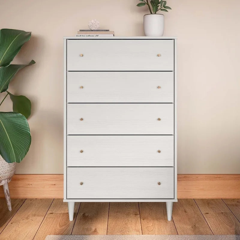 Commode 5 tiroirs style rustique et milieu de siècle