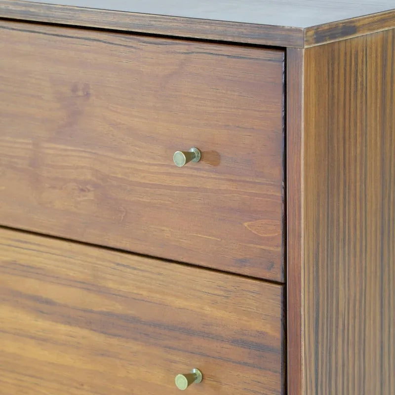 Commode 5 tiroirs style rustique et milieu de siècle