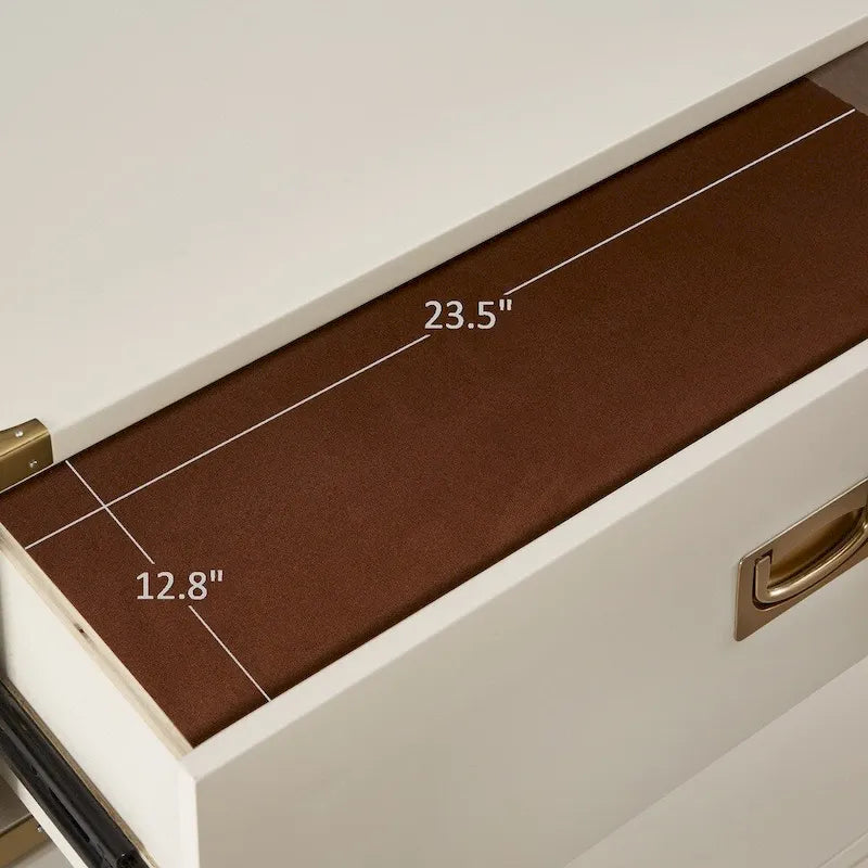 Table de chevet à 3 tiroirs accents doré Kedric par iNSPIRE Q Bold