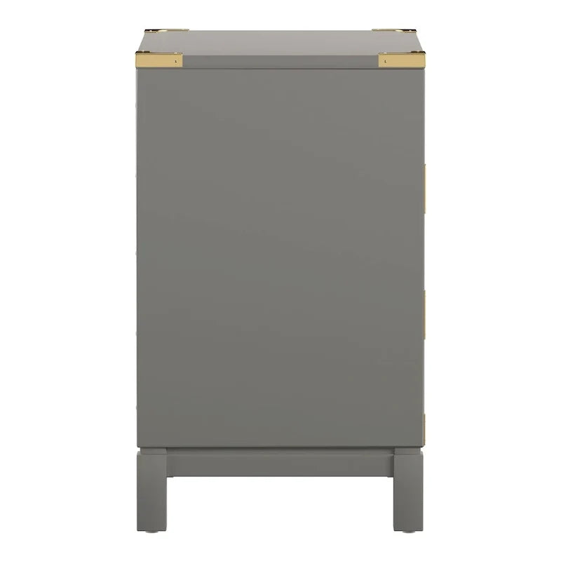 Table de chevet à 3 tiroirs accents doré Kedric par iNSPIRE Q Bold