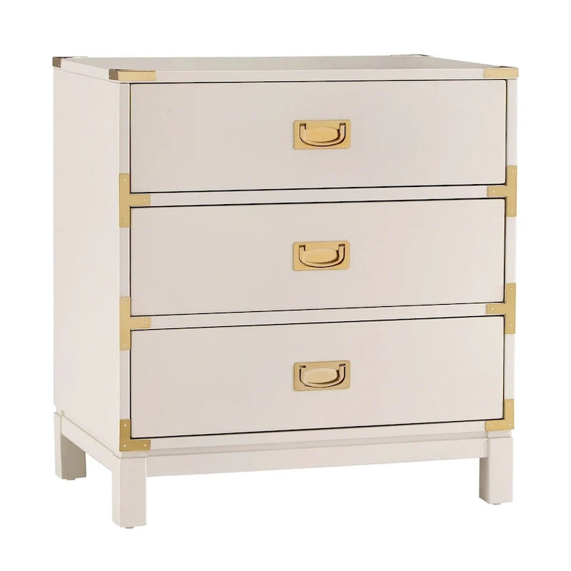 Table de chevet à 3 tiroirs accents doré Kedric par iNSPIRE Q Bold