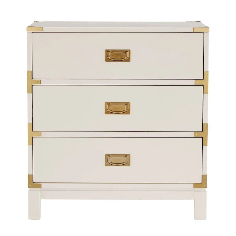 Table de chevet à 3 tiroirs accents doré Kedric par iNSPIRE Q Bold