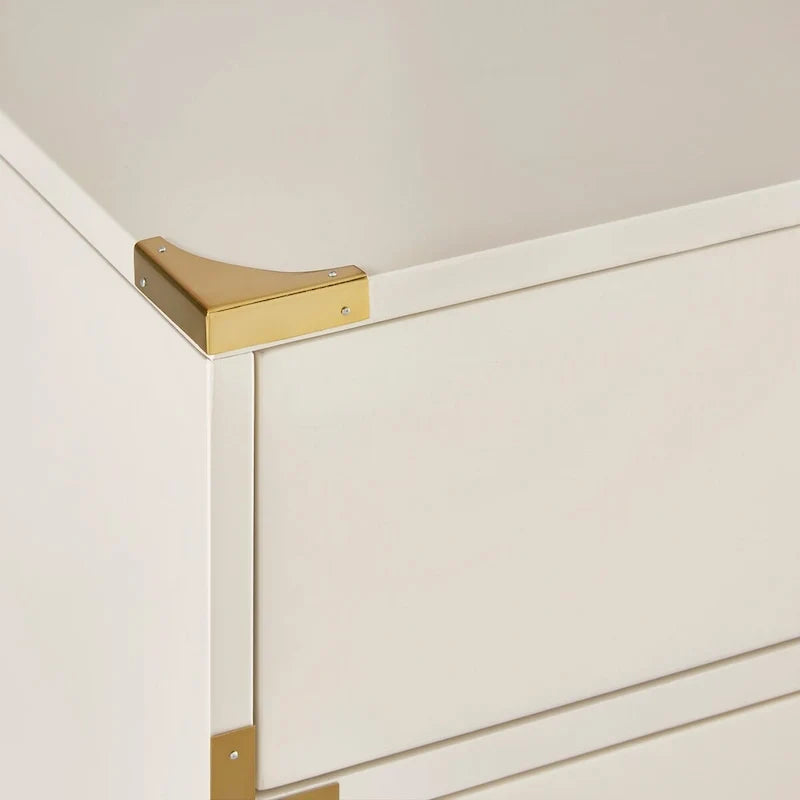 Table de chevet à 3 tiroirs accents doré Kedric par iNSPIRE Q Bold