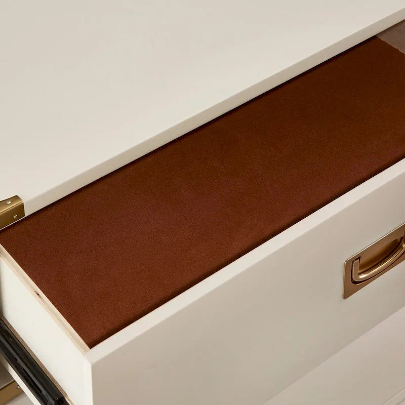 Table de chevet à 3 tiroirs accents doré Kedric par iNSPIRE Q Bold