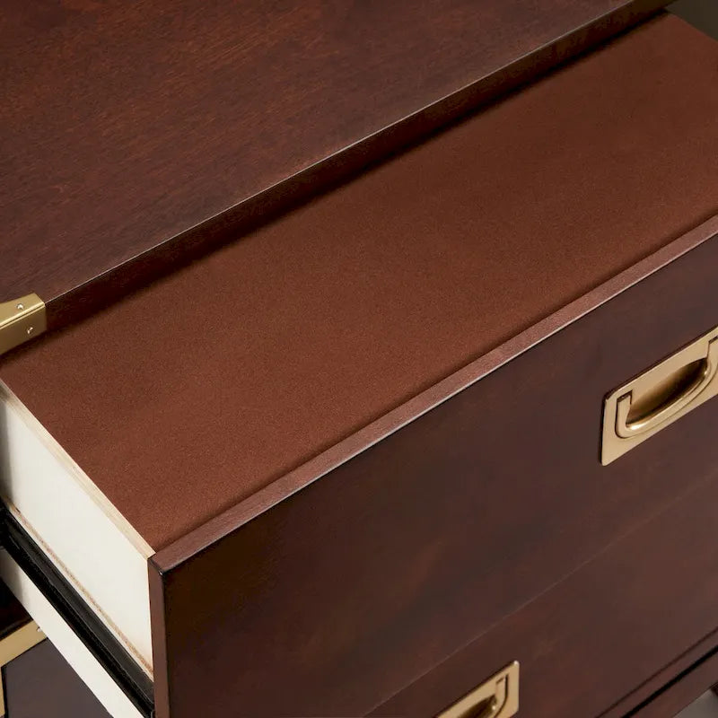 Table de chevet à 3 tiroirs accents doré Kedric par iNSPIRE Q Bold